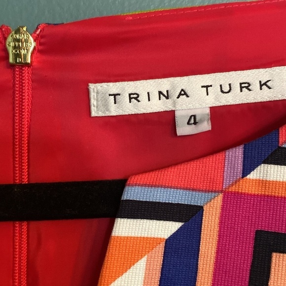 Trina Turk women’s dress- size 4 - bright colors - geometric print - Picture 2 of 10